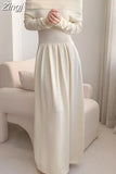 Long Sleeve Slash Neck Off Shoulder Knitted Sweater Maxi Dress for Women Clothing Sexy Party Office Lady Fashion