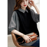 Women's Autumn 2025 New European Gaseuse Small Shirts Two High-Sleeved