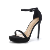 Women 2025 Spring And Summer New Word With Waterproof Table Thick Bottom Thin And Black Sexy Temperament High