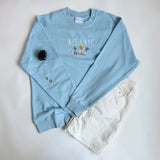 Blue Miami Florida Automobile Embroidered Sweatshirt- Outfit