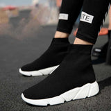 For Women Vulcanized Shoes Female Socks Shoes Trainers Women Slip-on Stretch Platform Shoes Black Sneaker