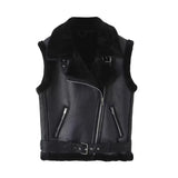 Women's Clothing Explosion Street Fashion Locomotive Casual Loose Collar Imitation Leather