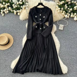 Luxury Famous 媛风 High-End Dress Women Winter Square To Receive Waist Thin Design Niche Temperament