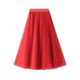Fairy Atmosphere Swing Net Yarn Half-Dress Woman 2025 Spring Thin And Flowing Medium Long Folded Dress