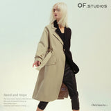 Autumn And Winter British Style Retro Sense Splicing Color Asymmetrical Personality Windsuit Suit Jacket Female