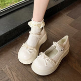 Small Fragrant Pine Cake Mary Jane Single Shoes Women 2025 Spring And Summer New Thick Sole With Skirt Pearl Jk Small Leather
