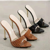 Pointed Cool Slippers Female High Heel Fish Mouth Fine Sandals Female Heel Shoes Female Heel