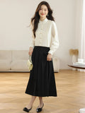 Spring Dress New French Long-Sleeved Shirt Women's Lace Collar Chic Commuter Blouse Fashion Shirt