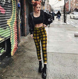 Plaid High Waist Casual Stretch Feet