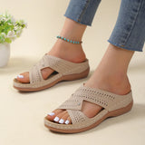 New Large-Size Slippers Retro Car Line Anti-Slip Round Slope And Comfortable Word Cool Slippers