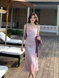 Xixi 2025 Spring And Summer New High Waisted Shang Noodle Sling Dress High-End Long Dress Women