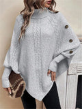New Autumn And Winter High-Collar Button Decoration Bat Shirt Sworn