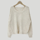 Dark Academia Solid Color Round Neck SweaterOutfit