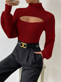 2025 Sweater Sexy Loose Sweater High Collar Hollow Sweater Outside To Wear