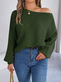 Shooting 2025 Autumn And Winter Casual Relaxation Solid Color Bat Sleeve Sweater Women's