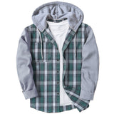 Woven Lattice Men's Shirt 2025 Bumpy Long-Sleeved Cardigan Hooded Multi-Color Multi-Code Fast