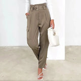 Zingj 2023 New Fashion Solid Color Polo Collar Slim Top Casual Harron Suit Suit-Outfit