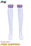 Glitter Over Knee Long Boot Fashion Women's Rhinestones Socks Sexy Thigh High Knee Socks Long Stockings