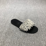 2025 New Cool Drag Temperament Female Summer European Pearling Princess Wind And Toe Type Flat-Bottom