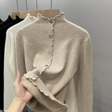 Comfortable With The Striped Long-Sleeved Shirt Of The Women's Spring And Autumn New Collar Top Loose Thin Shirt