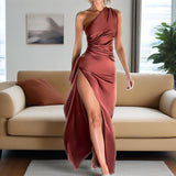 Summer New Collar Open Fork Women's Sexy Body Dressing Dress