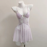 Romantic Sexy Pajamas Summer Women's 2025 New Lace-Thin Pure-Wanbic Wind With Chest Cushions With Sleeping