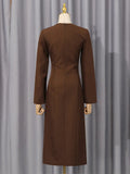 Oil High-End Women's Decoration Long Dresses 2025 New Long Sleeve Opens High-Sleeves Dresses For