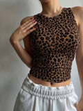 Net Red Leopard Pure Lust Wind Vest Female Summer Pure Lust Sexy Comfortable Skin Short-Term Open Umbilly