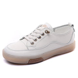 Leather Soft Sole Shoes Low Help Flat-Bottomed Small White Shoes Spring And Autumn Cowhish Casual Lazy Shoes Comfortable And