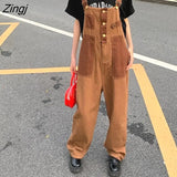 Waist Denim Straight Jumpsuits Women Strap S-5XL Streetwear Vintage Ulzzang New Summer All-match Harajuku Y2k Designed