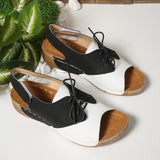 Asia's New Large-Size Sandals Women's Thick Bottom Slope And Lace With Magic Sticky Beach Cold