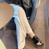 Cool Drag New Design Square Head Folding Pile Flat Bottom Clip Slippers Women Wearing Summer Beach