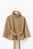 Women's Clothing Explosion Fashion Loose-Collar Collared Tidial Coat Belt