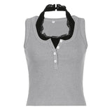 Lace Stitching Fake Two Tank TopOutfit