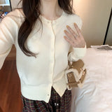 Single-Breasted Knitted Cardigan Jacket Women's Autumn And Winter New Style Underwear Soft Waxy Leisure Lazy