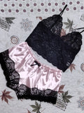 Hot Selling Lace Pajamas Two-Piece Lace Sling Perspective V-Neck Pajamas