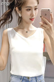 Women Tops Chiffon Blouses Women Sleeveless Top Woman V Neck Tank Tops Casual Woman White Tops Ladies Basic OL Shirts