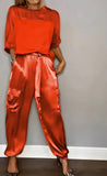 Fashion Lady Smooth Sleeve Half-Sleeveed Trompack Two-Piece