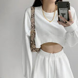 Zingj Hoodie Women Fall 2024 Korean Solid Color New Loose Round Collar Women Long Sleeve Jacket Women's
