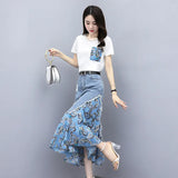 Denim Dress Two Sets Of 2025 Summer New Women's Temperament Thin Dress Dress Suit