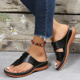 Sandals Female 23 Outside Through The Slope And Flat Bottom T-Type Large Beach Cool Slippers