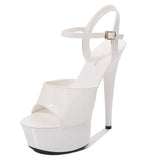 Zingj Artifact Model High Heels Thin Heel Sexy Black Waterproof Table 15Cm Hate Day Superb High Heel Sandals Female