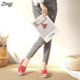 2023Women's Flats Fisherman Shoe 2023 Spring Hemp Fashion Embroidery Ladies Shoes Casual Shoes Women Breathable Canvas