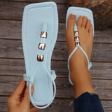 New Sandals Women Flat Head Beaded Women Sandals Fashion Style