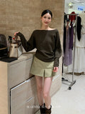 Xixi 2025 Autumn New White Label Elegant Collar Knitted Shirt With Long-Sleeved Top Sweater Female