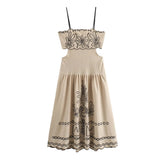 Women's Clothing 2025 Summer New Cotton Embroidery Sling