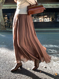 Xixi 2025 Autumn New White Standard Temperament 100 Folded High Waist Half-Dress French Dress Dress Woman