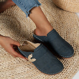 Bag Head Flat Bottom Leisure Half Slippers Women 2025 New Solid Color Slope And Metal Buckle Beach