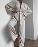 Women's Loose Comfortable Nine-Sleeve Trousers Pyjamas Two Sets Of Homewear