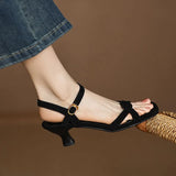 Word With Toe Sandals In The Summer Of 2025 New Temperament Fine Heel Soft Head Black High-Heeled